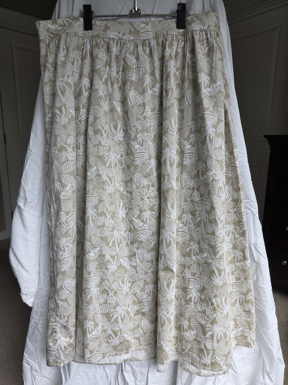 NWT J.Jill Satin A Line Maxi Skirt Tropical Escape 2X